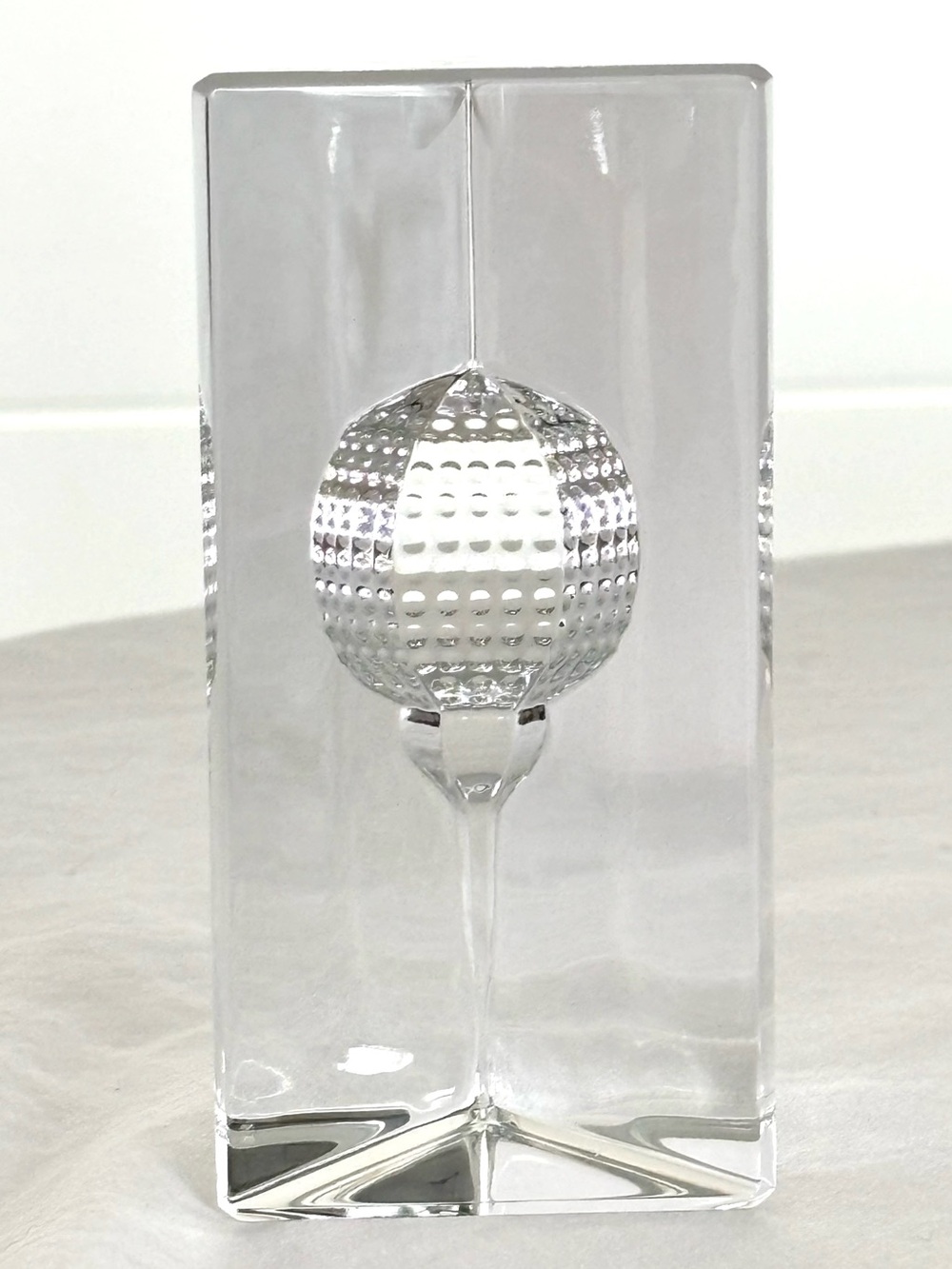 Waterford Crystal Golf Ball & Tee Prism Sculpture